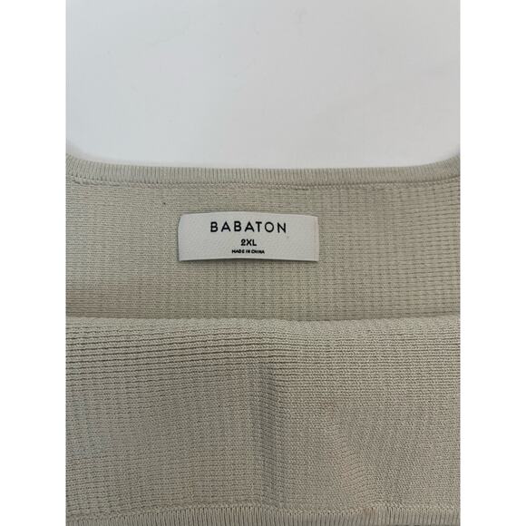 Babaton Sculpt Knit Square Neck Cropped Tank Matte Pearl Size 2XL Essential - Picture 11 of 14